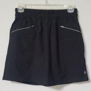 Apana Skort Womens sz Small Black Double Zip Hiking Skirt Yoga Pickleball